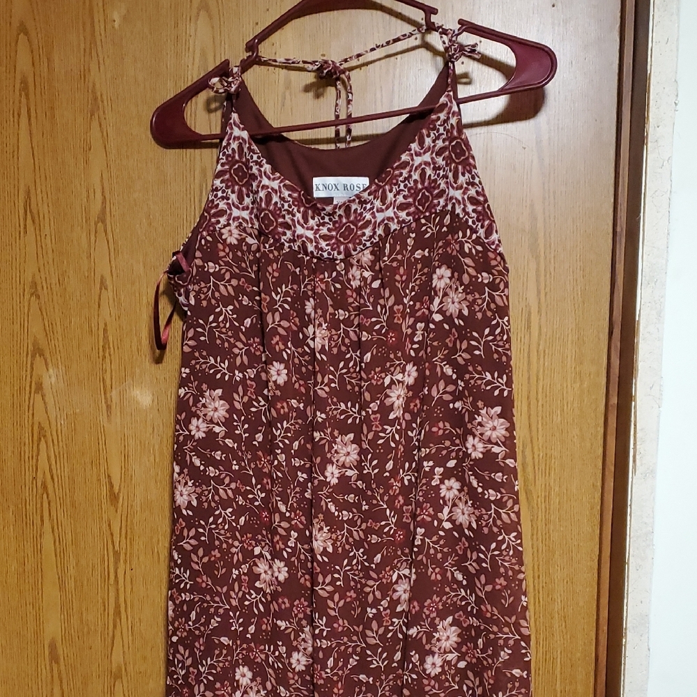 Knox Rose Burgundy and Cream Floral Dress XXL